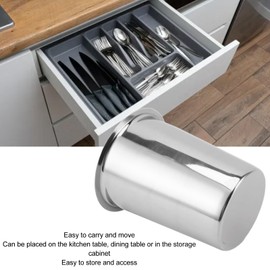 Soporte para Utensilios de Cocina de Acero Inoxidable, Organizador de Cubiertos de Gran Capacidad, Almacenamiento para Encimera (aqxreightf8wcimzpgt-12)