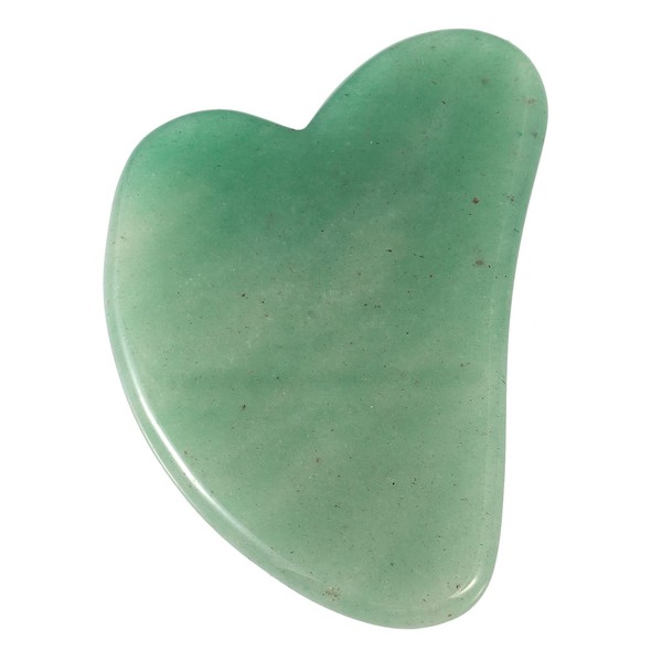 mookaitedecor Green Aventurine Gua Sha Scraping Massage Tools for Facial and Body Skin Care, Natural Gua-Sha Stone for SPA Therapy Trigger Point Treatment, Heart Shape