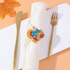 ULTECHNOVO 4pcs Maple Leaf Napkin Elegant Turkey Napkin Holders Creative