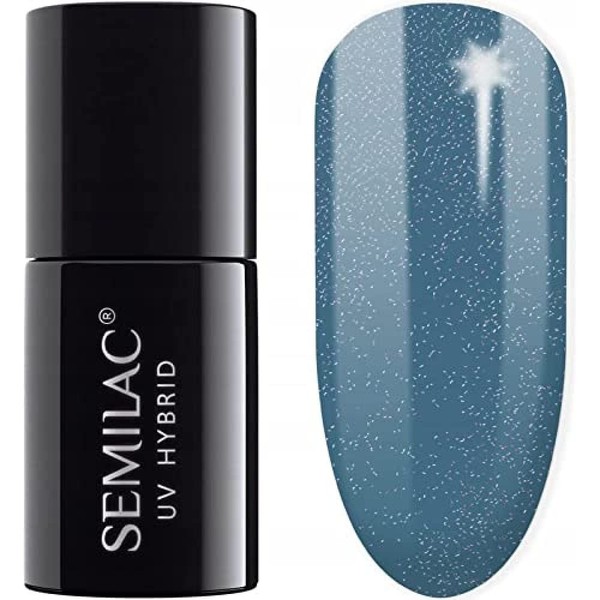 Semilac UV Nagellack Hybrid 324 Sea Blue Shimmer 7ml Kollektion Winter Shimmer