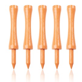 ECADDIE Orange 70mm Bamboo Castle Golf Tees (100 Pack)