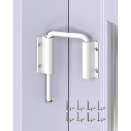 Anobeyi Multi-Angle Sliding Door Loop Lock, 90/180 Degree Aluminum Alloy Patio Lock Latch for Single/Double Barn Door, Window, Closet, Fence, Shed - Home Security U-Bolt Locks (White-1PC)