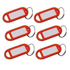 Merriway BH02567 (20 Pcs) Orange Key Ring Luggage Tags with Labels - Pack of 20 Pieces