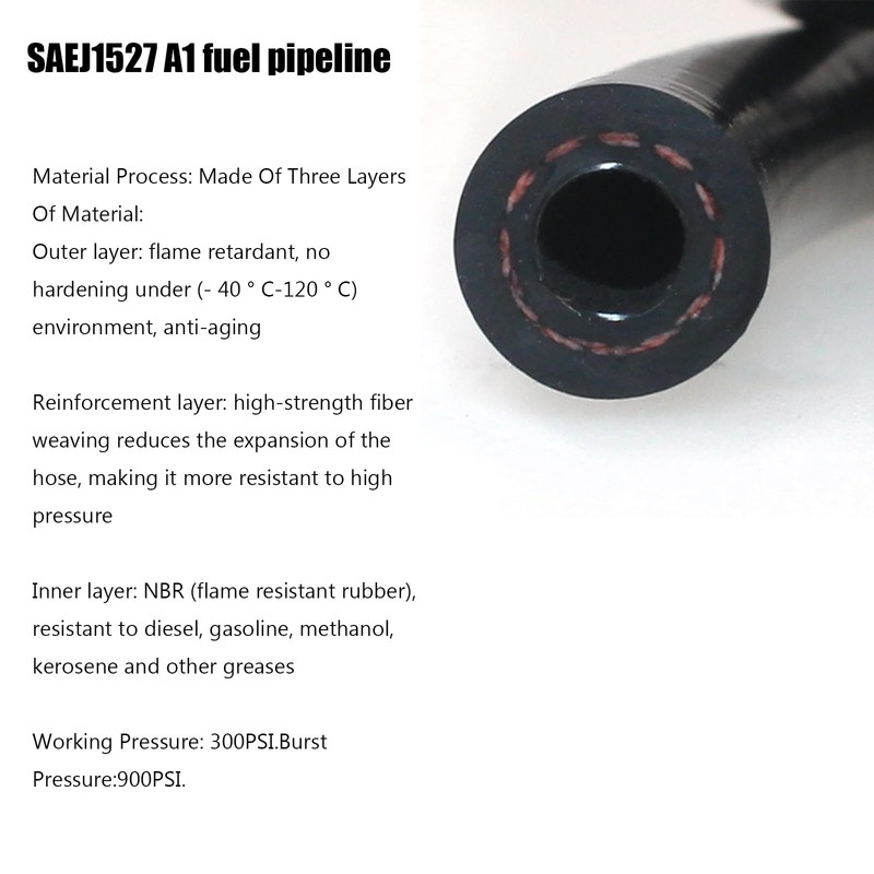 1/4 Inch Marine Fuel Line Type A1-15 SAE J1527 Fuel