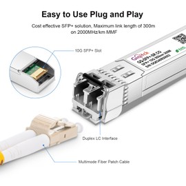 10GBase-SR SFP+ Module, 10G Multi-Mode LC 850nm Networking Transceiver for CO SFP-10G-SR, Meraki MA-SFP-10GB-SR, Ubiquiti UniFi UF-MM-10G, Fortinet, Meraki, Supermicro and More, up to 300m,2pcs