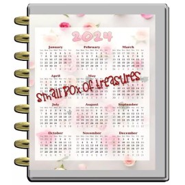 Handmade Yearly Calendar 2024-25 Two Sided Dashboard Insert for use with Happy Planner-