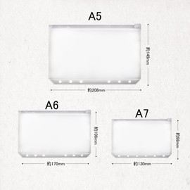 ZiSyouMa Refill, Set of 10, A6, Bible Size, 6 Holes, For Personal Notebooks, Refill, Memo Book, Translucent, Bible Size