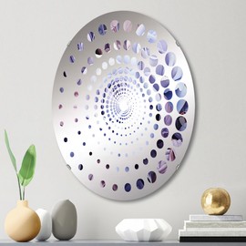 DesignQ abstract spirals wall mirror, Oval 0 mirror, Round Purple bathroom mirror, abstract spirals vanity mirror Lavender Rose Twist I printed mirror decor, oval mirror 20x30