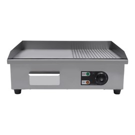 1600W 22'' Commercial Electric Countertop Griddle Flat Top Grill Hot Plate BBQ, Rear Grease Trap for Kitchen, Outdoor, Camping, Tailgating or Picnicking