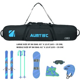 AUMTISC Snowboard Bag Padded for Air Travel Flying Snow Board Bags Case with Storage Compartments Snowboarding Gear and Equipment Bag 155cm Blue