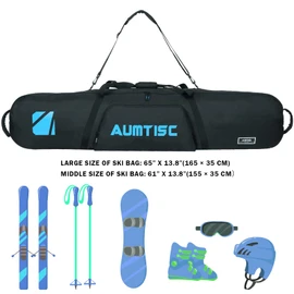 AUMTISC Snowboard Bag Padded for Air Travel Flying Snow Board Bags Case with Storage Compartments Snowboarding Gear and Equipment Bag 155cm Blue