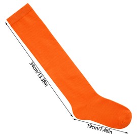 Dxhycc 3 Pairs Girls Knee High Socks Soft Cotton School Uniform Dress Socks Long Over The Knee, Orange