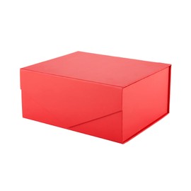 ROSEGLD Gift Box 9x6.5x3.8 Inches, Gift Box with Lid, Bridesmaid Gift Box, Christmas Gift Box, Rectangle Collapsible Box with Magnetic Lid for Gift Packaging (Matte Red, Grain Texture)