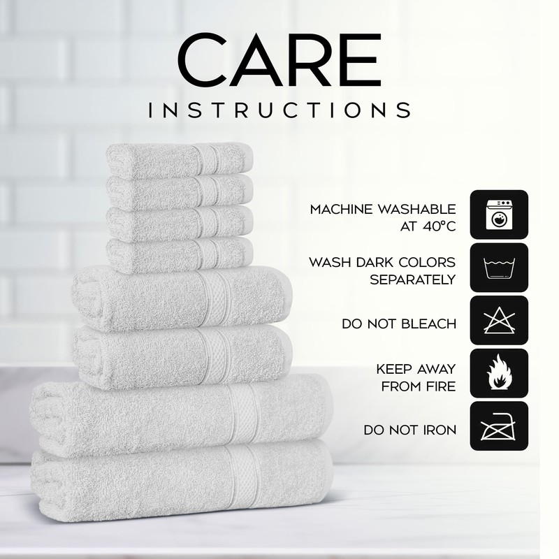 Casabella Luxury 100% Egyptian Cotton Towel Bale - 8 Pieces