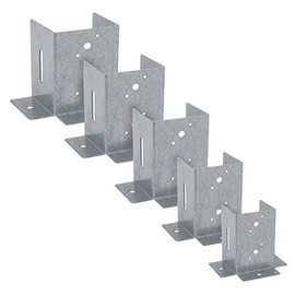 GRUNDLINE - Support foot post anchor post anchor, split base, made of steel, screw-on sleeve - PSP DX, 46 x 102 x 41 x 1.5 mm - Z275 - for fences, shelters, carports, pergolas, garden arbors