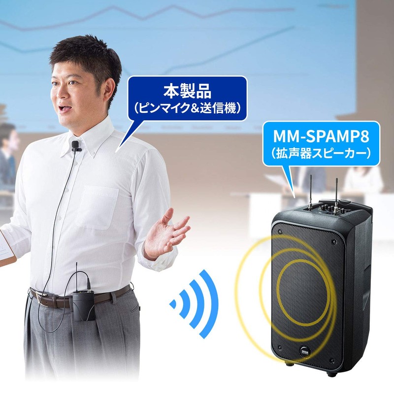 Sanwa Supply MM-SPAMP8WPM Wireless Pin Microphone