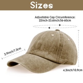 Folmywy Vintage Baseball Cap Retro Hats Adjustable Dad Hat Distressed Washed Khaki Cotton Soft Plain Blank Classic Fashion Golf Summer Versatile