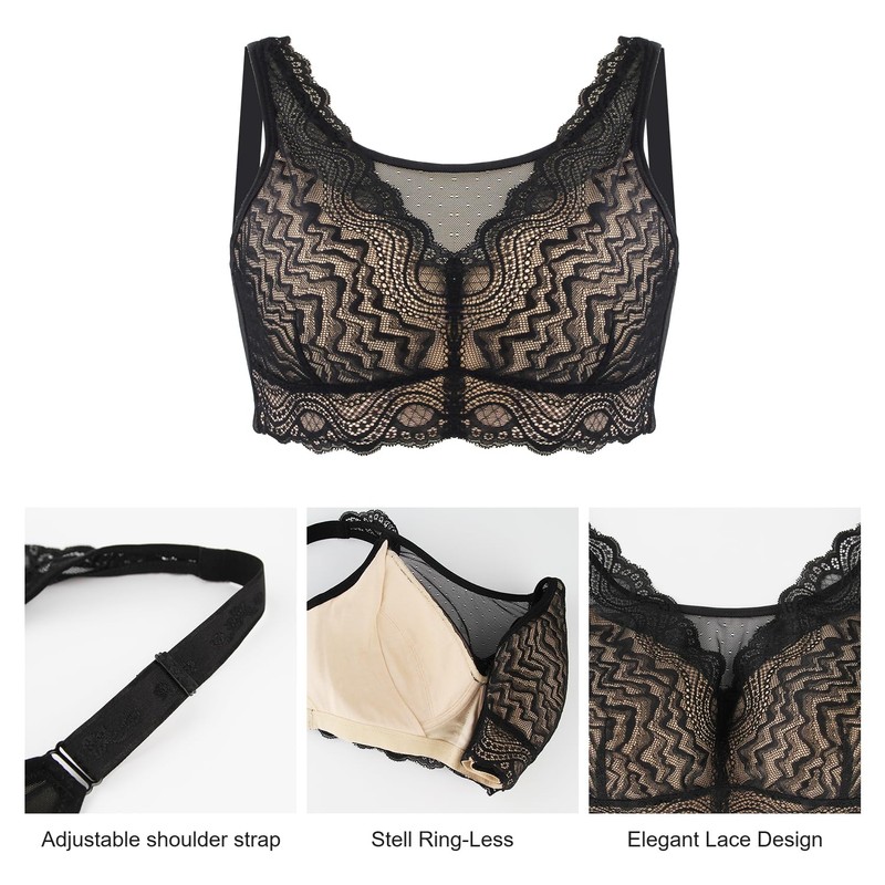 Lervanla Mastectomy Bras with Pockets Non Wired Post Up Bras