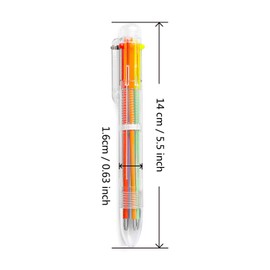 Hutou 4 Pack 0.5mm 6-in-1 Multicolor Ballpoint Pen 6 Colors Retractable Ballpoint Pens Kids Party Favors Pen