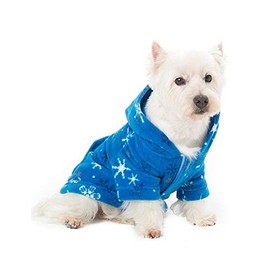 Pet Pjs - Its A Snow Day Pet Pjs Fleece Hoodie Sweaters - XSmall (Fits Up to 10 lbs)
