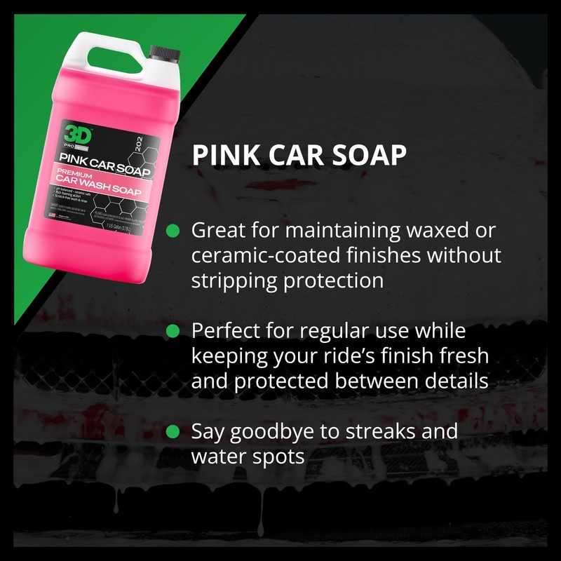 3D Pink Car Soap – 1 Gallon |pH Neutral Car