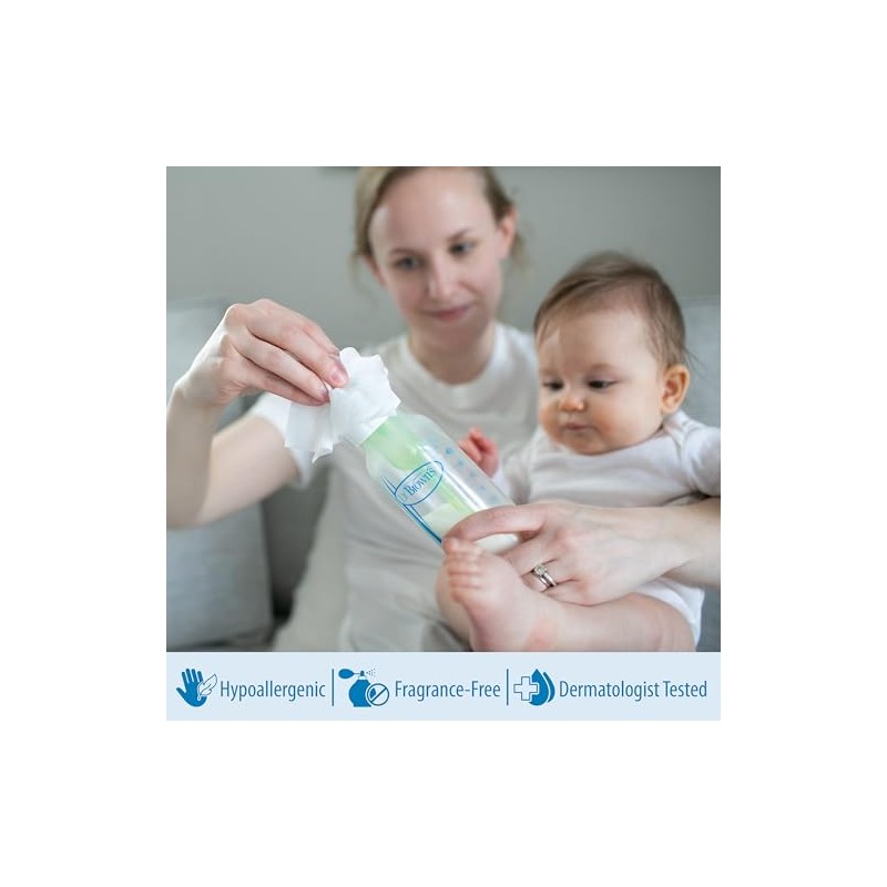 Dr. Brown's Bottle and Pacifier Healthy Wipes, Safely Clean Bottles,