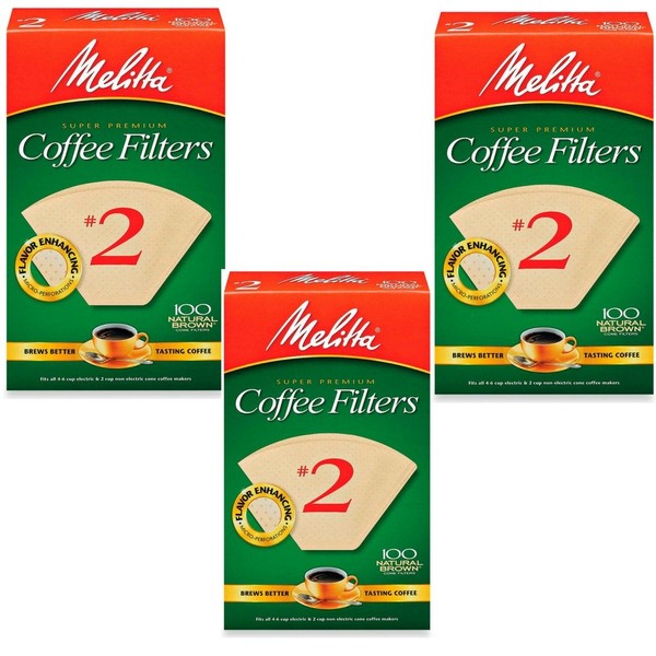 Melitta 100-Count Number 2 Super Premium Coffee Filters 3 Pack