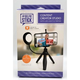 Selfiestick Selfie Stick Tripod With LED Ring Light Content Creators Great for Light Boxes