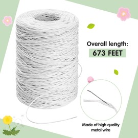 Syhood Floral Wire Vine Wire Bind Wire Rustic Wire Wrapping Wire for Flower Bouquets (White)