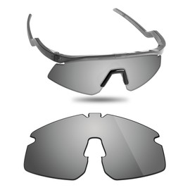 Fiskr Polarized Lenses Replacement Compatible with Oakley Hydra OO9229 Sunglasses, Impact Resistant & Perfect Fit - Metallic Silver