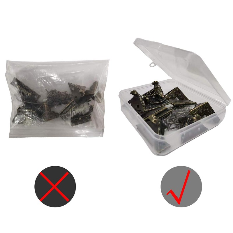 1 set decorative box hardware made of bronze, 1 piece