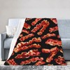 Novelty Bacon Food Flannel Throw Blanket Lightweight Soft Warm Bed