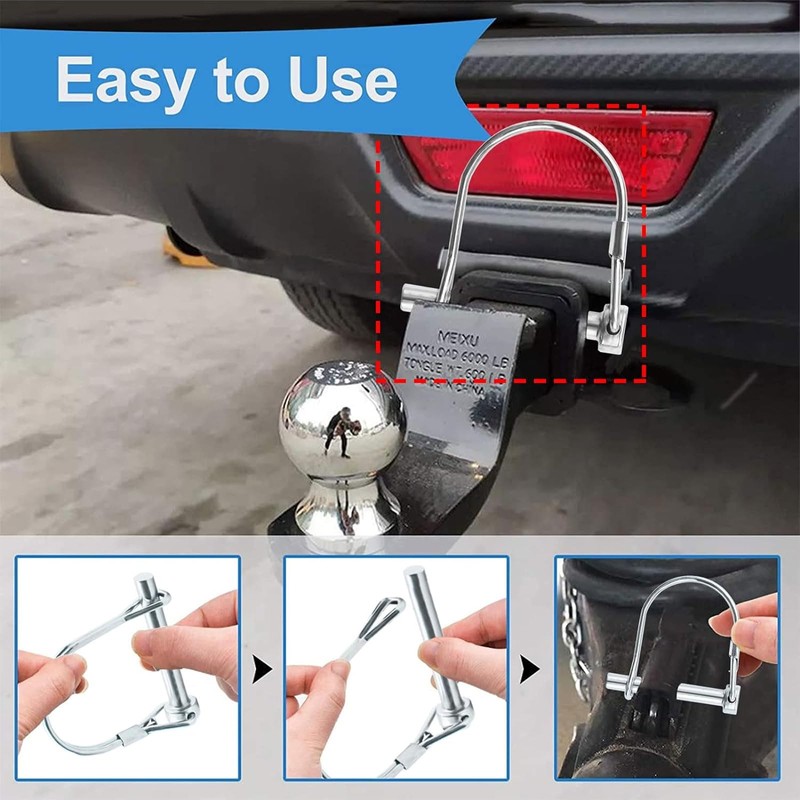 INCREWAY 4Pcs Wire Lock Pin, Carbon Steel Shaft Locking Pin,