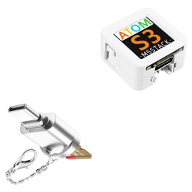 BoxWave Adapter Compatible with M5Stack ATOMS3R Development Kit (0.85 in) - Micro SD Card miniReader, USB Type-C OTG Reader USB3.0 Adapter Keychain - Metallic Silver