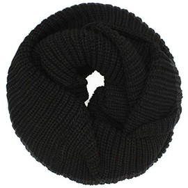 Gloop Women's and men's loop scarf, knitted scarf, tube scarf, winter scarf, chunky knit loop, black