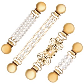 Pack of 4 vintage cardigan clips, sweater clips, scarf clips, collar clips, cloth clip, cape scarf clips, celtic coat closure clips, shirt brooch clips, dress clips, closures for women and girls, Zinc