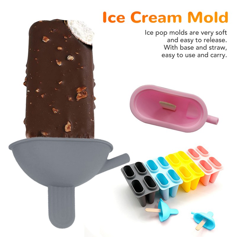 Ice Cream Mold Silicone Practical Portable DIY Ice Pop Maker