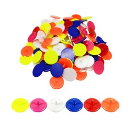 Zhixan 80Pcs Golf Ball Markers, Plastic Flat Round Position Markers for Putting Green, 24mm/0.94", Bright Multicolor, Durable & Portable Golf Training Accessories