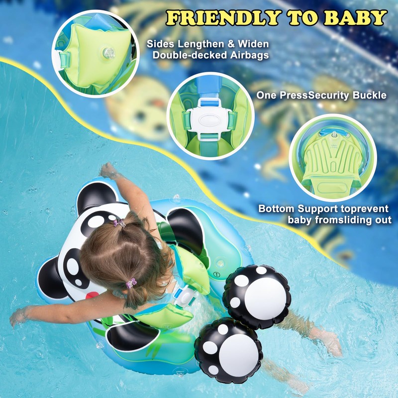 Pekelin Swimming Ring Baby with Sun Canopy Baby Swimming Ring