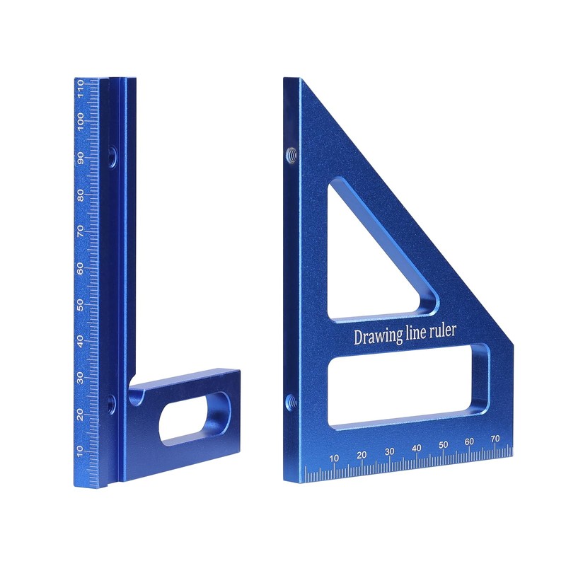 Multi Angle Measuring Ruler, Aluminum Alloy Woodworking Square Protractor 45°