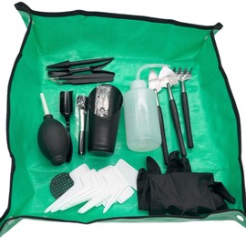 35PCS Mini Succulent Tools Set, 19.7" Thickened Repotting Mat & Plant Tag, Garden Hand Transplanting Miniature Planting Indoor Fairy Care, Potting, Cactus, Houseplant Bonsai Tool Kit