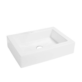 Swiss Madison SM-VS282 Voltaire Wide Rectangle Vessel Sink, Glossy White