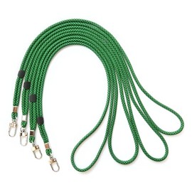 trage.band® Long Adjustable Neck Strap with Carabiner Hook, Pack of 4, Black/Green