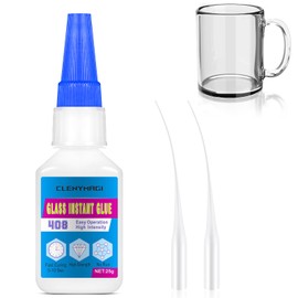 ClenyMagi Fast Curing Glass Glue, Super Glue for Glass with Anti-Clog Cap, Waterproof, Heat-Resistant, Acrylic Glue Clear Repair Heavy Duty for Acrylic, Crystal, Mirror and More