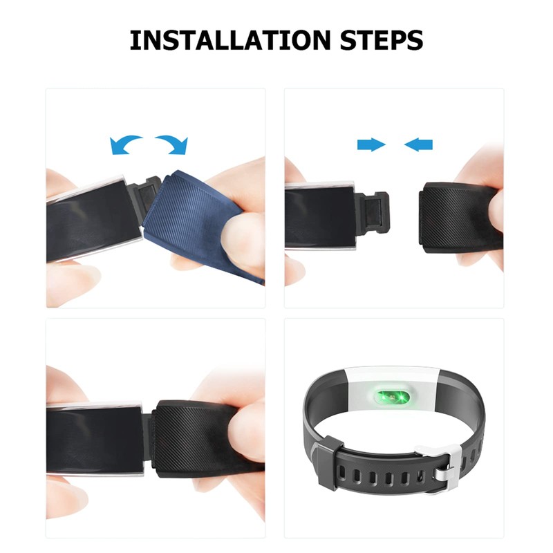 Runlio ID115plusHR (Version 2025), Replacement Bands, Adjustable Replacement Straps Fitness