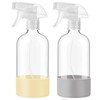 JohnBee Glass Spray Bottles with Silicone Sleeve, 2 Pack16 oz