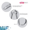 Nail clippers with buffer spring, ribbed handles with curved cutting