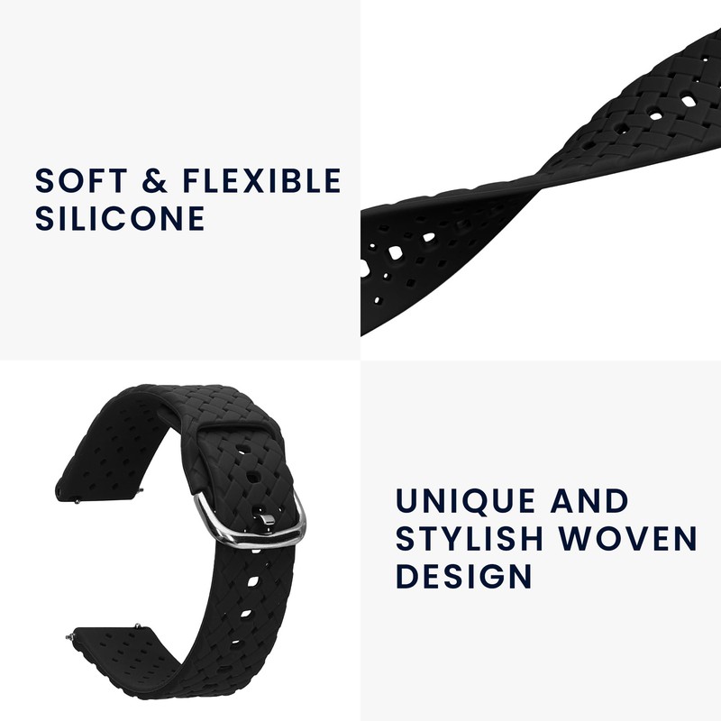 kwmobile Braided Silicone Strap Compatible with Garmin Forerunner 55 Strap