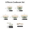 Ceramic Pots and Pans Set Non Stick Green, 8 Pcs