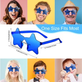Morcheiong 10/20/30/40 Pack Star Sunglasses Colorful Rimless Sunglasses, Cool Pool Wedding Party Favor Pentagram Glasses (20, royal blue)
